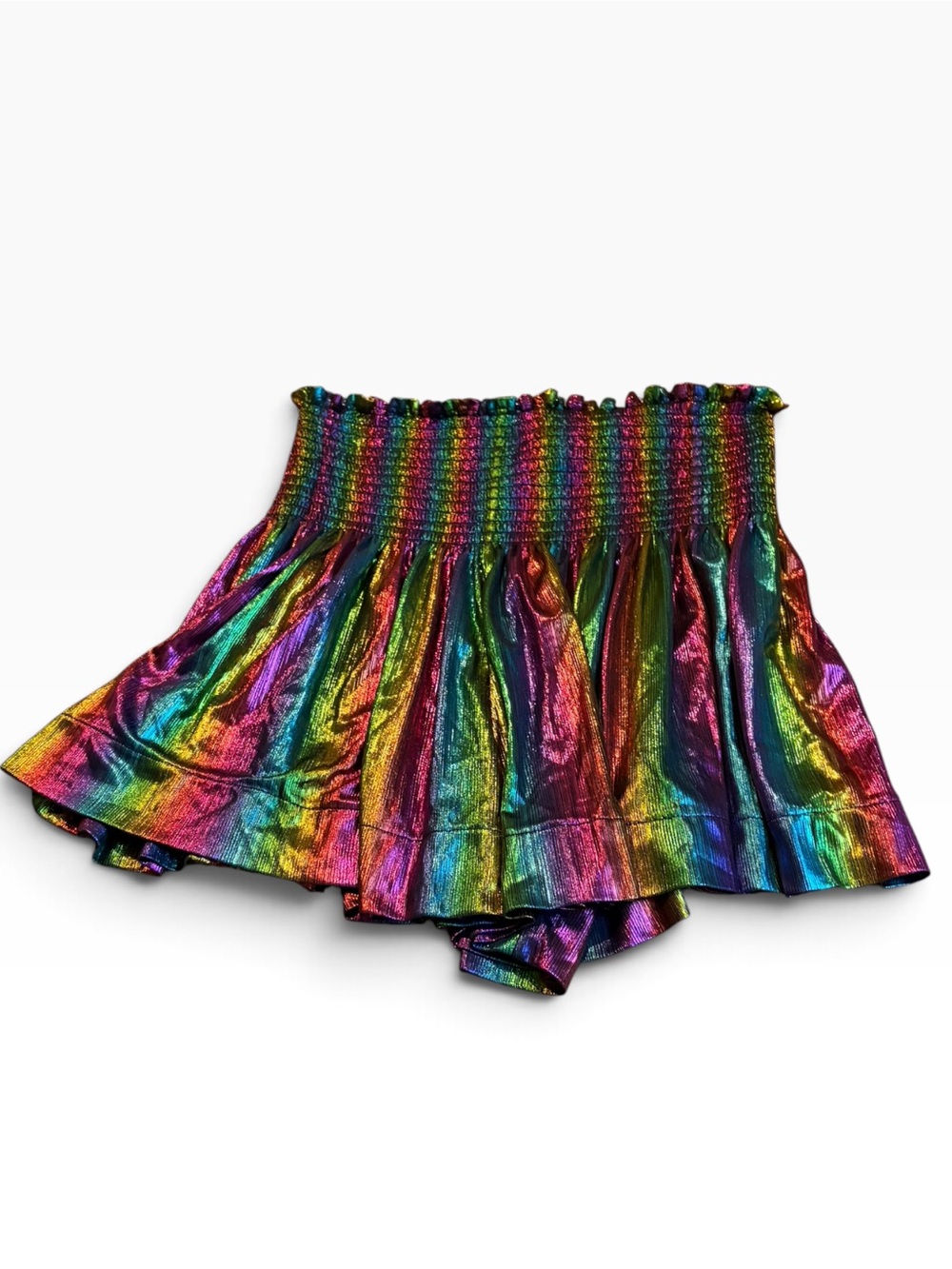 QUEEN OF SPARKLES rainbow swing shorts